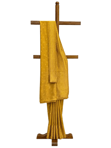 Handloom Cotton Saree — Mustard